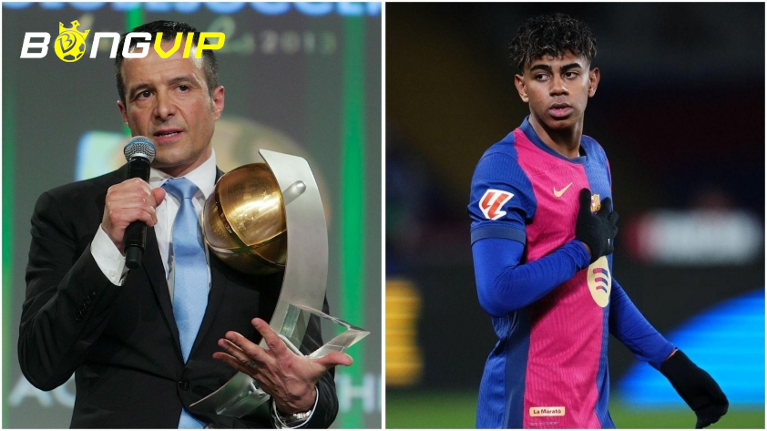 Jorge Mendes lấy Ronaldo và Messi làm tấm gương cho Lamine Yamal. Ảnh: Getty