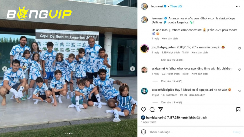 Messi đăng tải hình ảnh ấm áp bên cạnh gia đình. Ảnh: Instagram